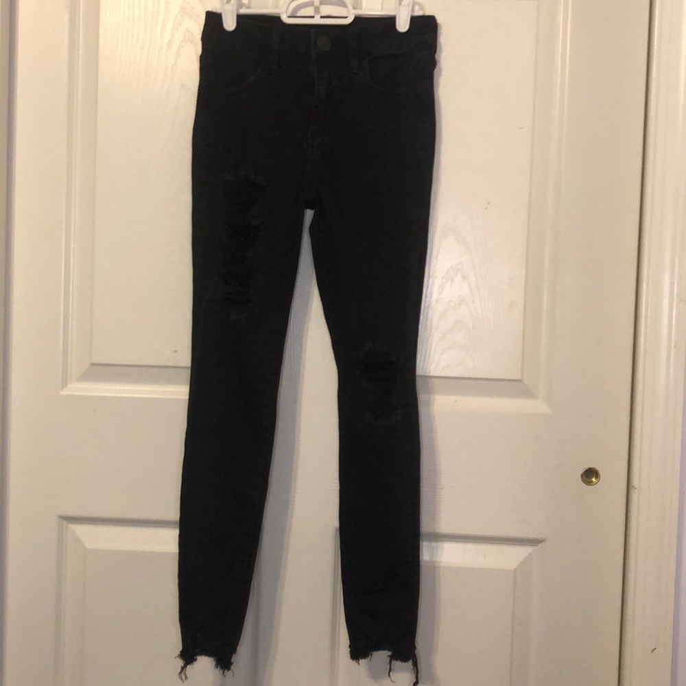American Eagle Black Ripped Jeans